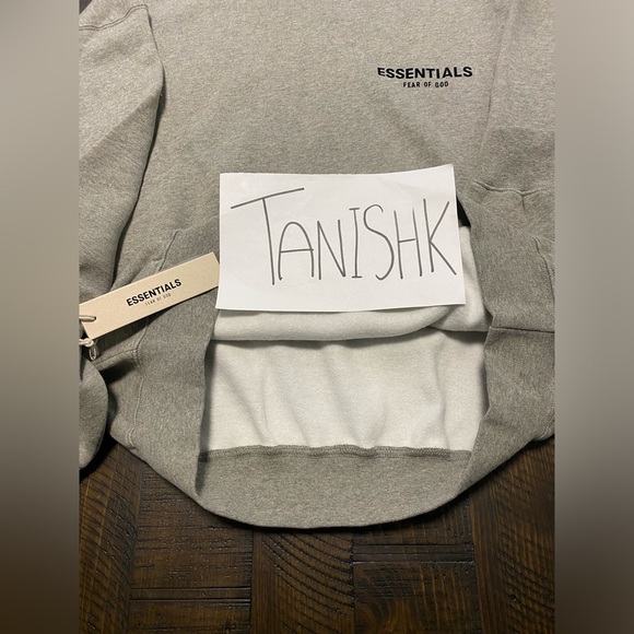 Dark Oatmeal Grey Essentials Hoodie - Picture 6 of 7